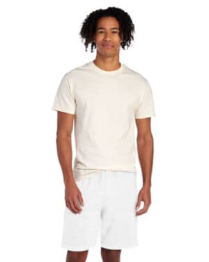 WHITE Jerzees 978MPR adult nublend pocket sweat short