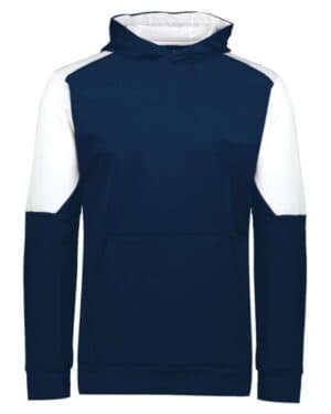 NAVY/ WHITE Holloway 222640 youth blue chip hooded sweatshirt