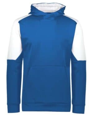 ROYAL/ WHITE Holloway 222640 youth blue chip hooded sweatshirt