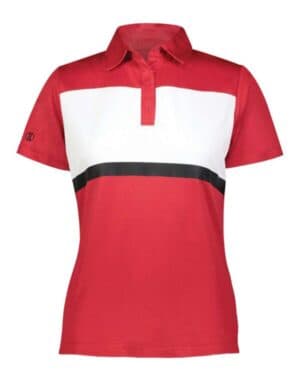 SCARLET/ WHITE Holloway 222776 women's prism bold polo