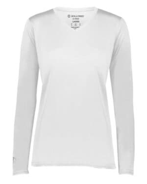 WHITE 222824 women's momentum long sleeve v-neck t-shirt