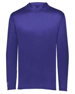 PURPLE Holloway 222830 momentum hooded long sleeve t-shirt