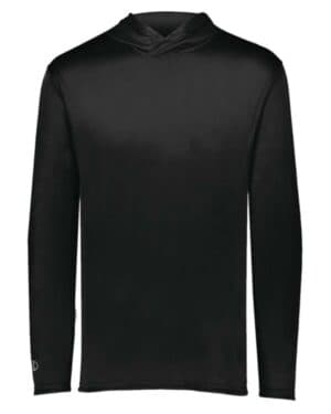 BLACK Holloway 222831 youth momentum hooded long sleeve t-shirt
