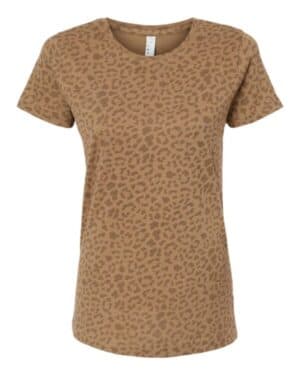 BROWN LEOPARD Lat 3516 women's fine jersey tee