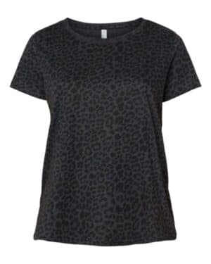 BLACK LEOPARD Lat 3816 curvy collection women's fine jersey tee