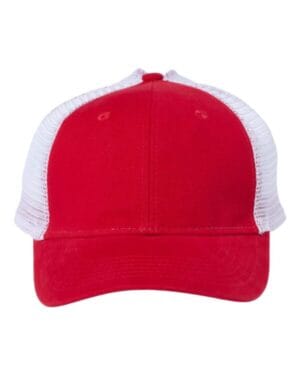 RED/ WHITE Outdoor cap PNY100M ponytail mesh-back cap