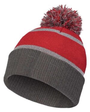 SCARLET/ CARBON Holloway 223816 8 1/2 reflective knit beanie