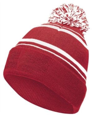 SCARLET/ WHITE Holloway 223860 8 1/2 homecoming beanie
