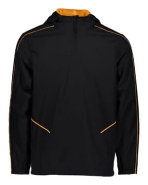 BLACK/ LIGHT GOLD Holloway 229016 wizard hooded quarter-zip