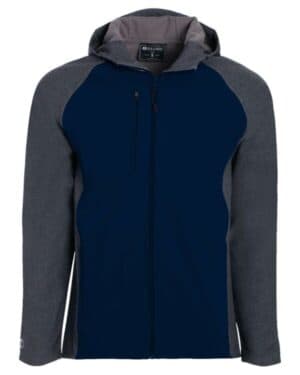 CARBON PRINT/ NAVY Holloway 229157 raider hooded soft shell jacket