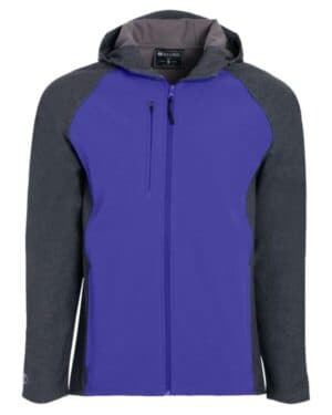 CARBON PRINT/ PURPLE Holloway 229157 raider hooded soft shell jacket