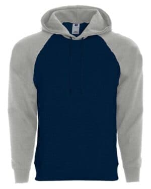 NAVY/ ATHLETIC HEATHER Holloway 229179 athletic fleece banner hooded sweatshirt