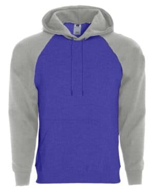 PURPLE/ ATHLETIC HEATHER Holloway 229179 athletic fleece banner hooded sweatshirt