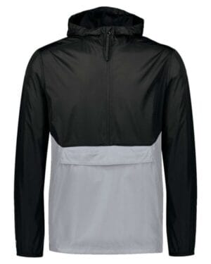 BLACK/ ATHLETIC GREY Holloway 229534 packable quarter-zip jacket