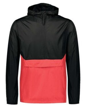 BLACK/ SCARLET Holloway 229534 packable quarter-zip jacket