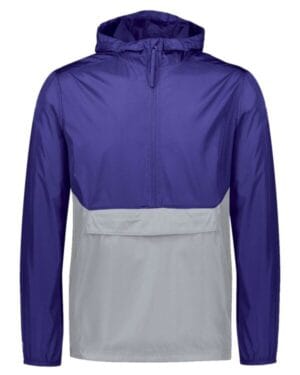 PURPLE/ ATHLETIC GREY Holloway 229534 packable quarter-zip jacket