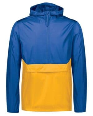 ROYAL/ GOLD Holloway 229534 packable quarter-zip jacket
