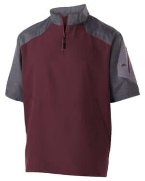CARBON PRINT/ MAROON Holloway 229545 raider short sleeve quarter-zip