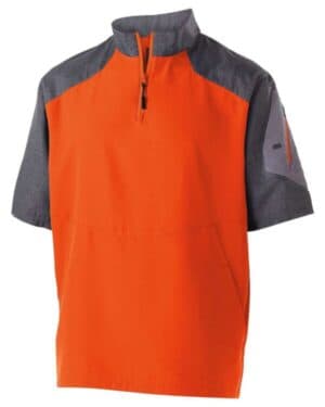 CARBON PRINT/ ORANGE Holloway 229545 raider short sleeve quarter-zip