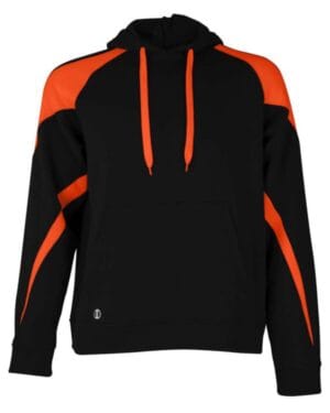 BLACK/ ORANGE Holloway 229546 athletic fleece prospect hooded sweatshirt