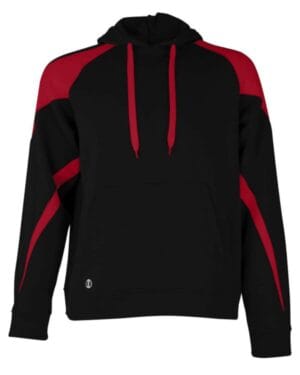 BLACK/ SCARLET Holloway 229546 athletic fleece prospect hooded sweatshirt