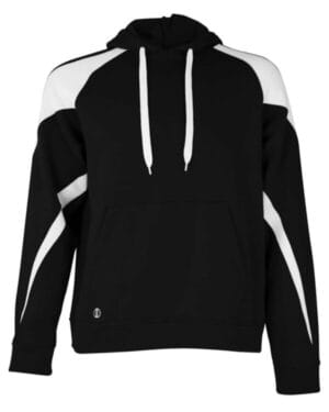 BLACK/ WHITE Holloway 229546 athletic fleece prospect hooded sweatshirt