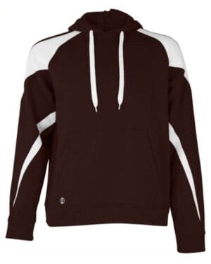 BROWN/ WHITE Holloway 229546 athletic fleece prospect hooded sweatshirt