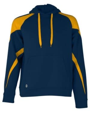NAVY/ LIGHT GOLD Holloway 229546 athletic fleece prospect hooded sweatshirt