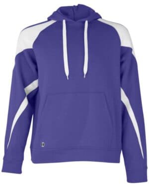 PURPLE/ WHITE Holloway 229546 athletic fleece prospect hooded sweatshirt