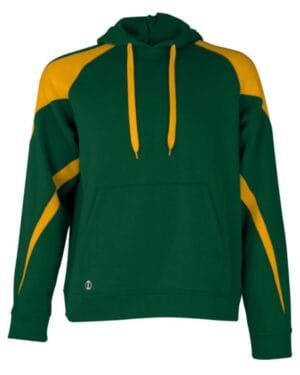 FOREST/ LIGHT GOLD Holloway 229546 athletic fleece prospect hooded sweatshirt