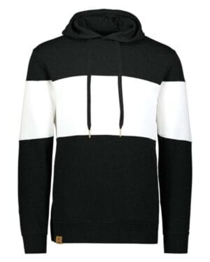 BLACK/ WHITE 229563 ivy league fleece colorblocked hooded sweatshirt