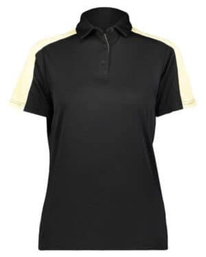BLACK/ VEGAS GOLD Augusta sportswear 5029 women's two-tone vital polo