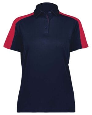NAVY/ SCARLET Augusta sportswear 5029 women's two-tone vital polo