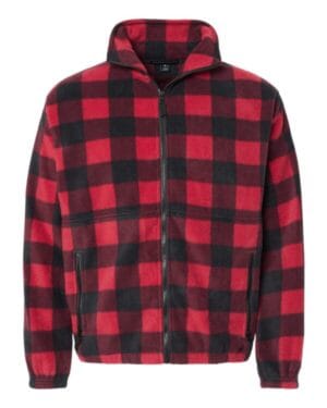 RED/ BLACK Burnside 3062 polar fleece full-zip jacket