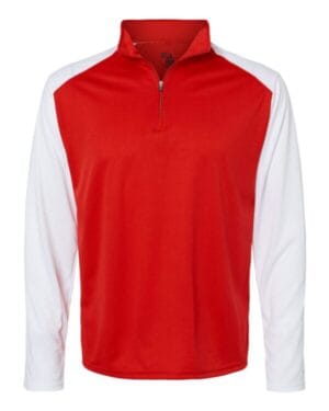 RED/ WHITE Badger 4231 breakout quarter-zip pullover