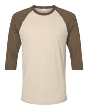 HEATHER BONE/ HEATHER ARMY American apparel 2003CVC cvc three-quarter sleeve tee