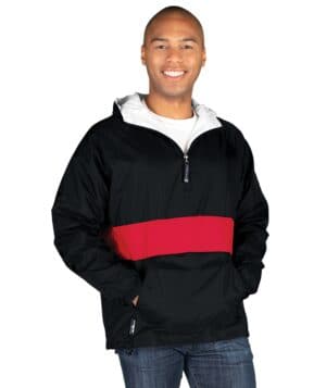 BLACK/RED Charles river 9908CR classic striped pullover