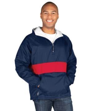 NAVY/RED Charles river 9908CR classic striped pullover