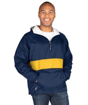 NAVY/GOLD Charles river 9908CR classic striped pullover