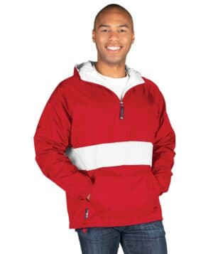 RED/WHITE Charles river 9908CR classic striped pullover