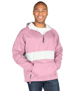 PINK/WHITE Charles river 9908CR classic striped pullover