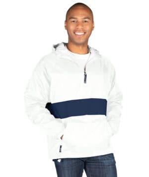 WHITE/NAVY Charles river 9908CR classic striped pullover