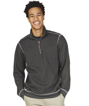 CHARCOAL HEATHER Charles river 9910CR men's conway flatback rib pullover