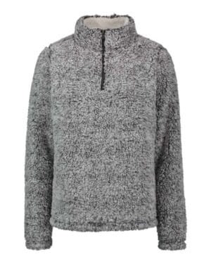 FROSTED CHARCOAL W18133 women's addison faux sherpa quarter-zip pullover