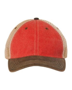SCARLET RED/ BLACK/ KHAKI Legacy OFA old favorite trucker cap