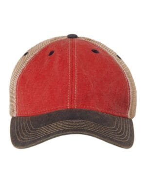 SCARLET RED/ NAVY/ KHAKI Legacy OFA old favorite trucker cap