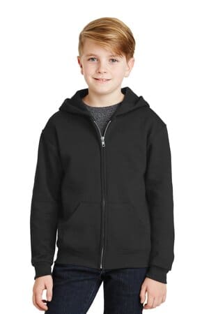 BLACK 993B jerzees-youth nublend full-zip hooded sweatshirt