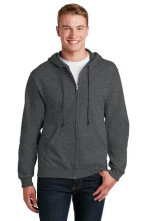 BLACK HEATHER 993M jerzees-nublend full-zip hooded sweatshirt