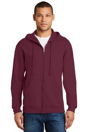 MAROON 993M jerzees-nublend full-zip hooded sweatshirt