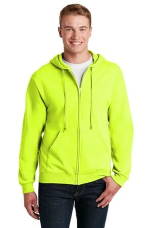 SAFETY GREEN 993M jerzees-nublend full-zip hooded sweatshirt